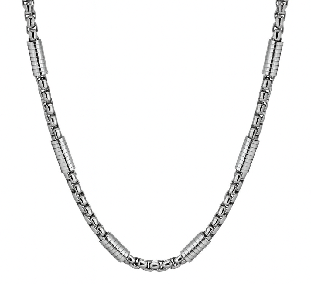 Men Stainless Steel Charm Silver Chain Necklace