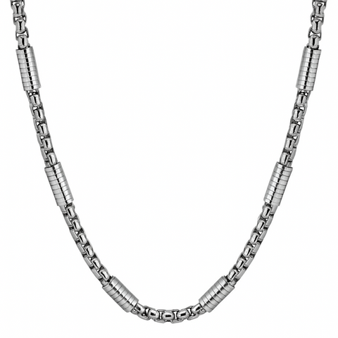 Men Stainless Steel Charm Silver Chain Necklace