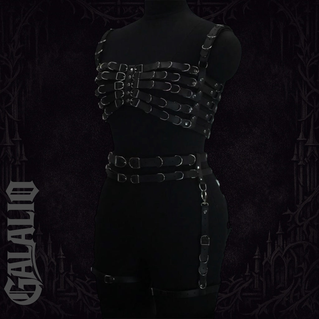 PU Leather Gothic Chest Full Body Harness