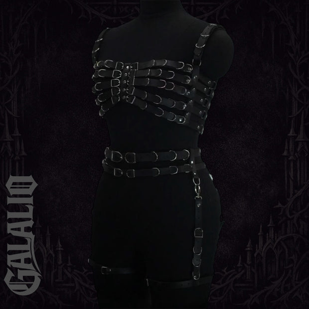 PU Leather Gothic Chest Full Body Harness