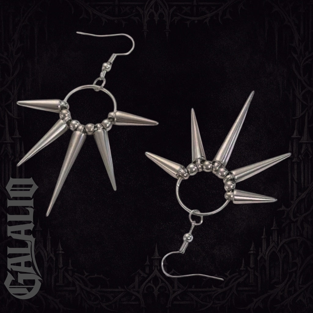 Women Punk Rock Spiked CCB Dangle Earrings