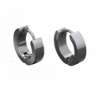 1Pair Men Simple Stainless Steel Silver Earrings