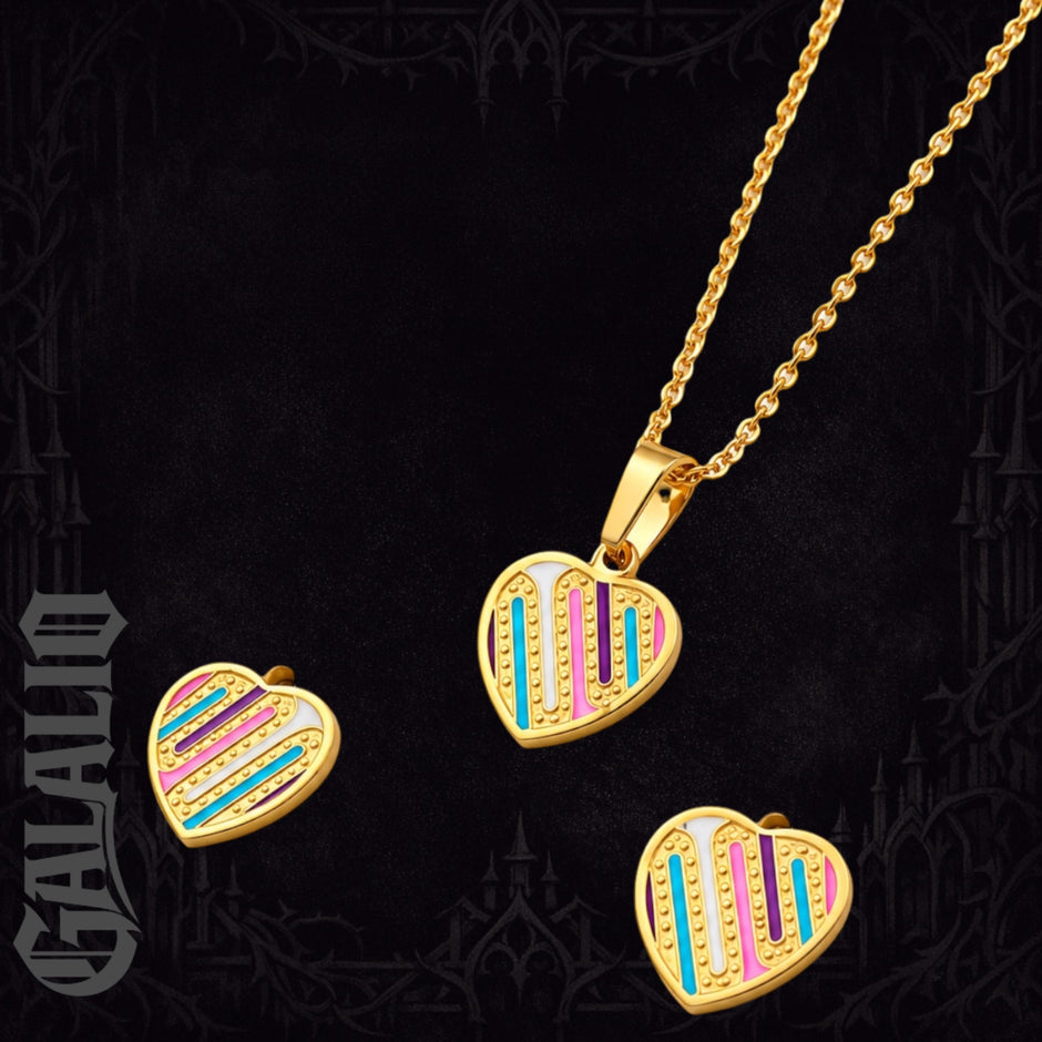 Women Multicolor Heart Shape Jewelry Set