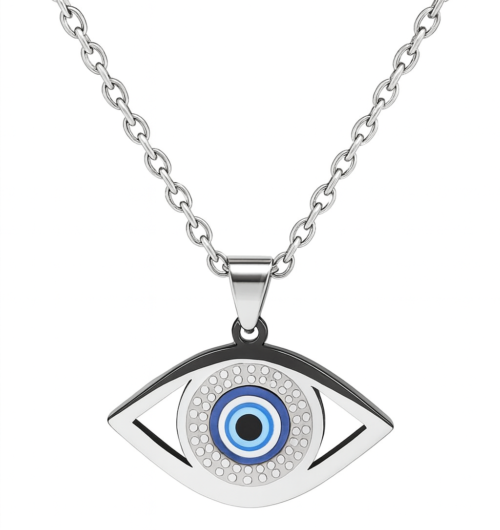 Unisex Stainless Steel Eye Pendant Necklace