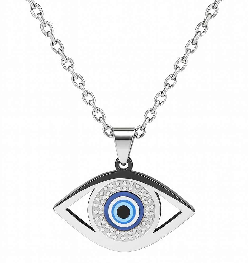 Unisex Stainless Steel Eye Pendant Necklace