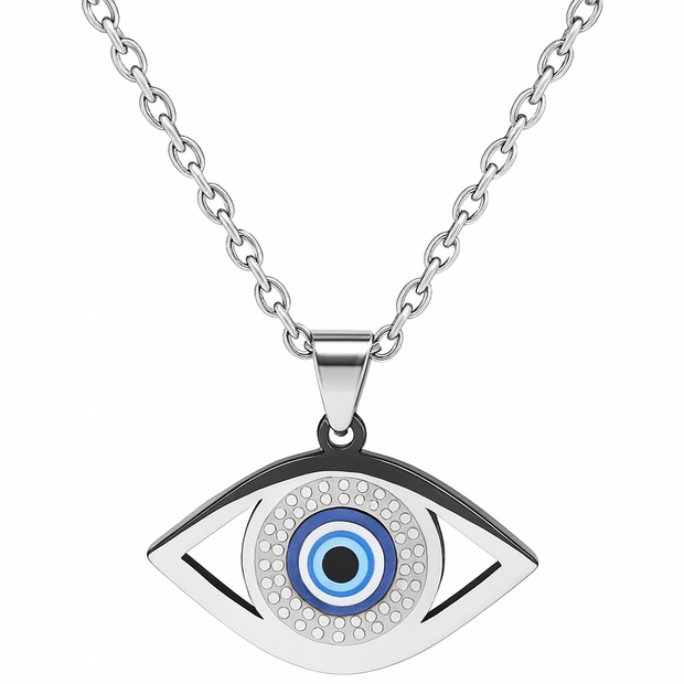 Unisex Stainless Steel Eye Pendant Necklace