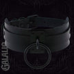 Punk Black O-Round Metal Leather Goth Fashion Choker Collar