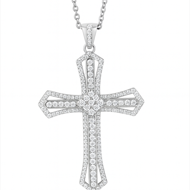 Unisex 925 Sterling Silver Plated Luxury Cross