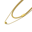 Women Stainless Steel Double Layer Necklace