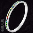 Women Colorful Crystal Row Bangle Stainless Bracelet