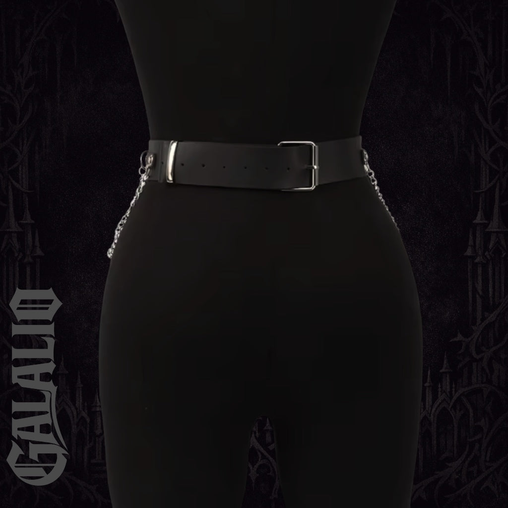 Women Punk Gothic PU Leather Waist Harness Garter Belt