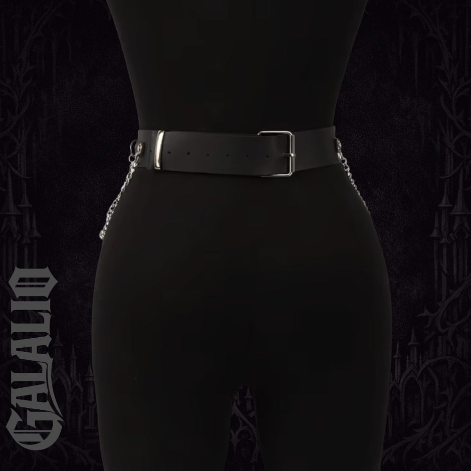 Women Punk Gothic PU Leather Waist Harness Garter Belt