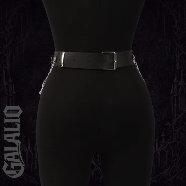 Women Punk Gothic PU Leather Waist Harness Garter Belt