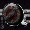 Gothic Design Black Raven Chain Pocket Watch