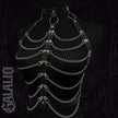 Women Leather & Metal Chain Body Harness