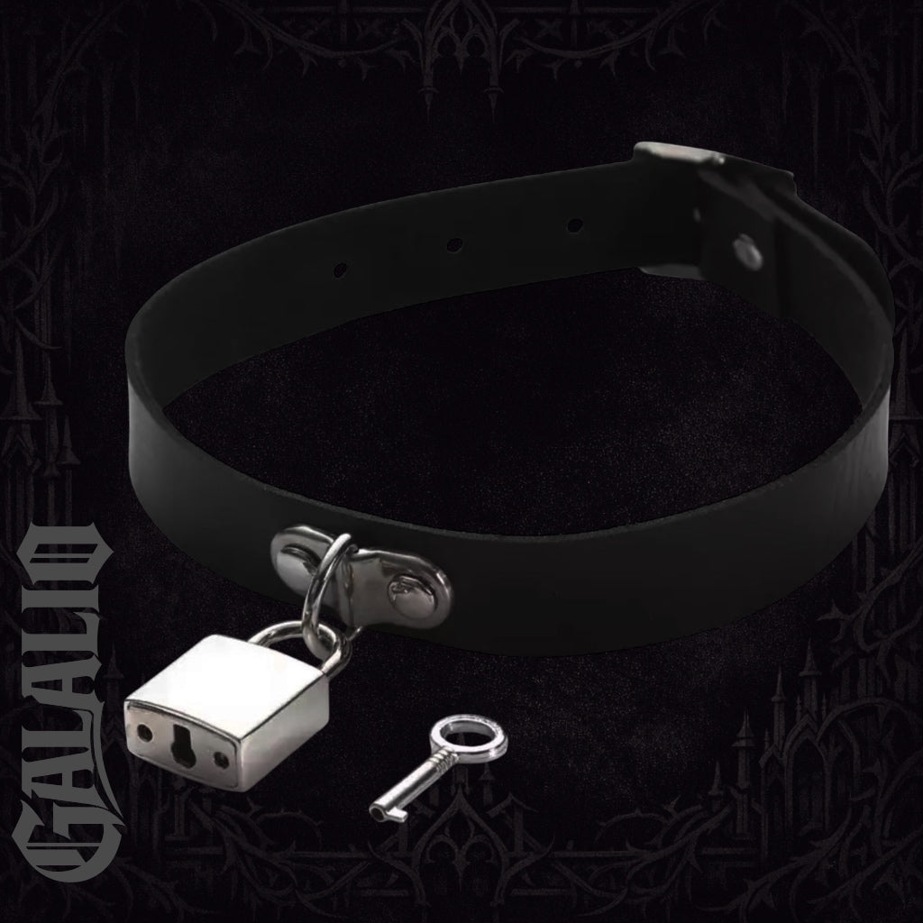 Women Goth Spike Leather Choker Necklace