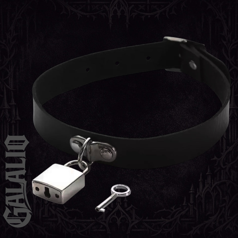Women Goth Spike Leather Choker Necklace