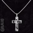 Men Stainless Steel Crown of Thorns Jesus Cross Necklace