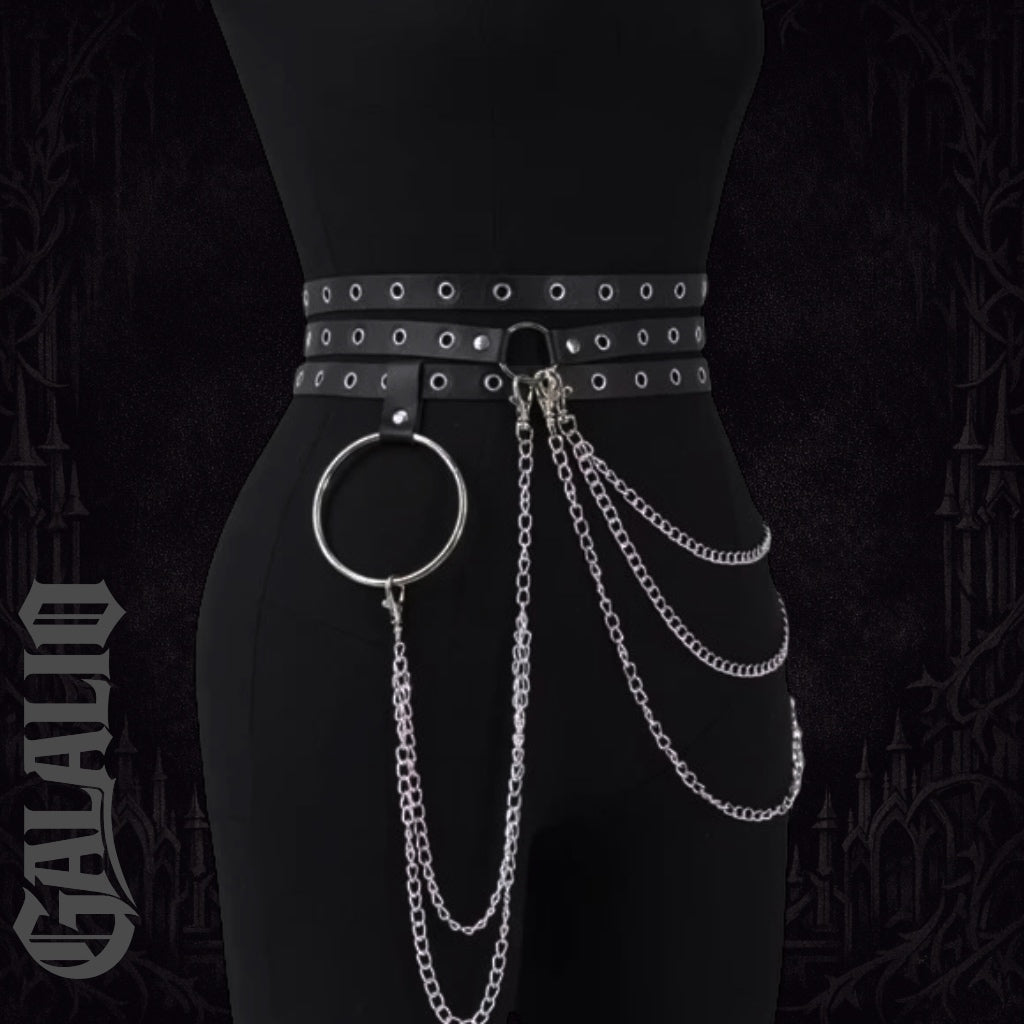Women Fashion Belts Punk Street Style Leg Chain Pu Leather Harness