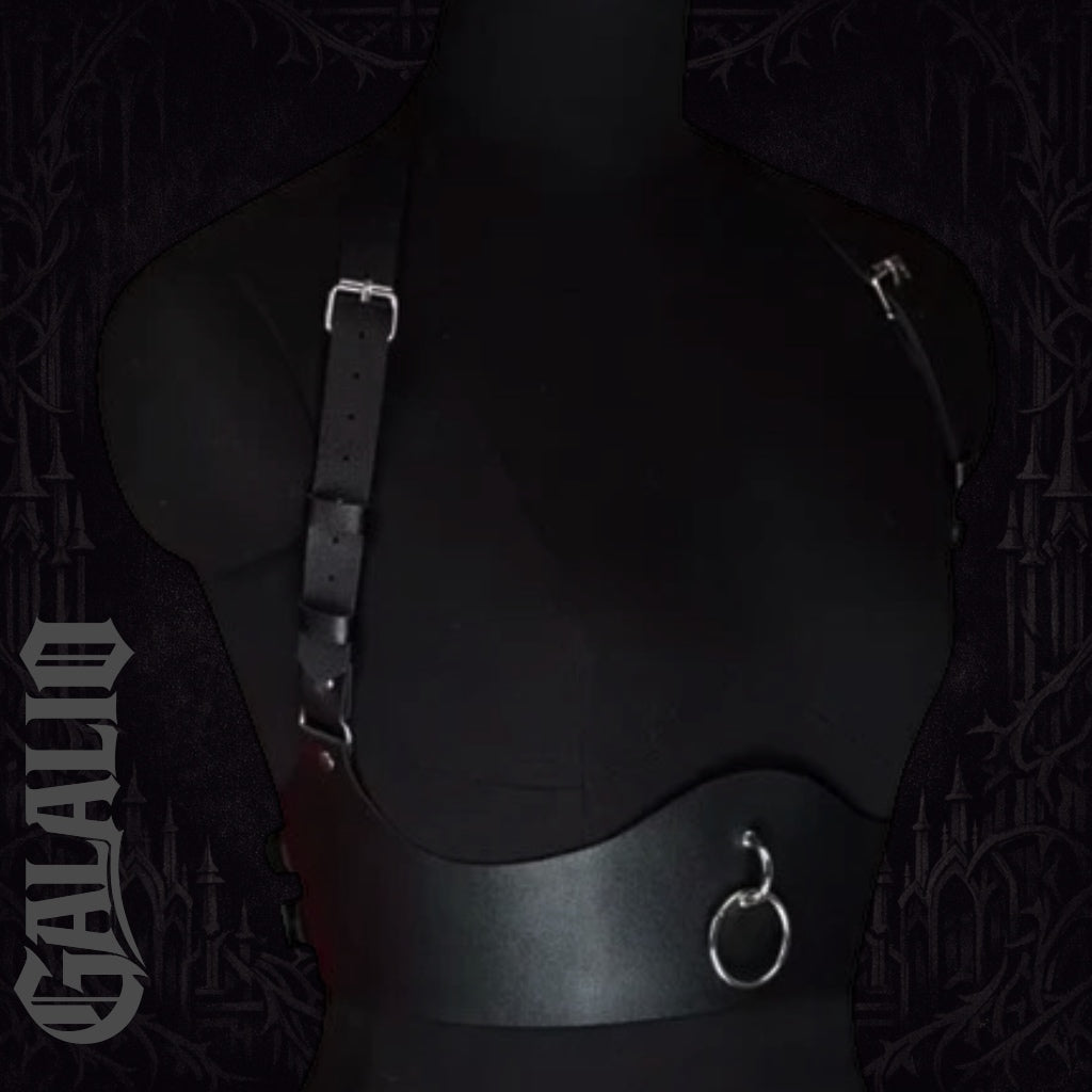 Women Gothic Black Leather Body Harness