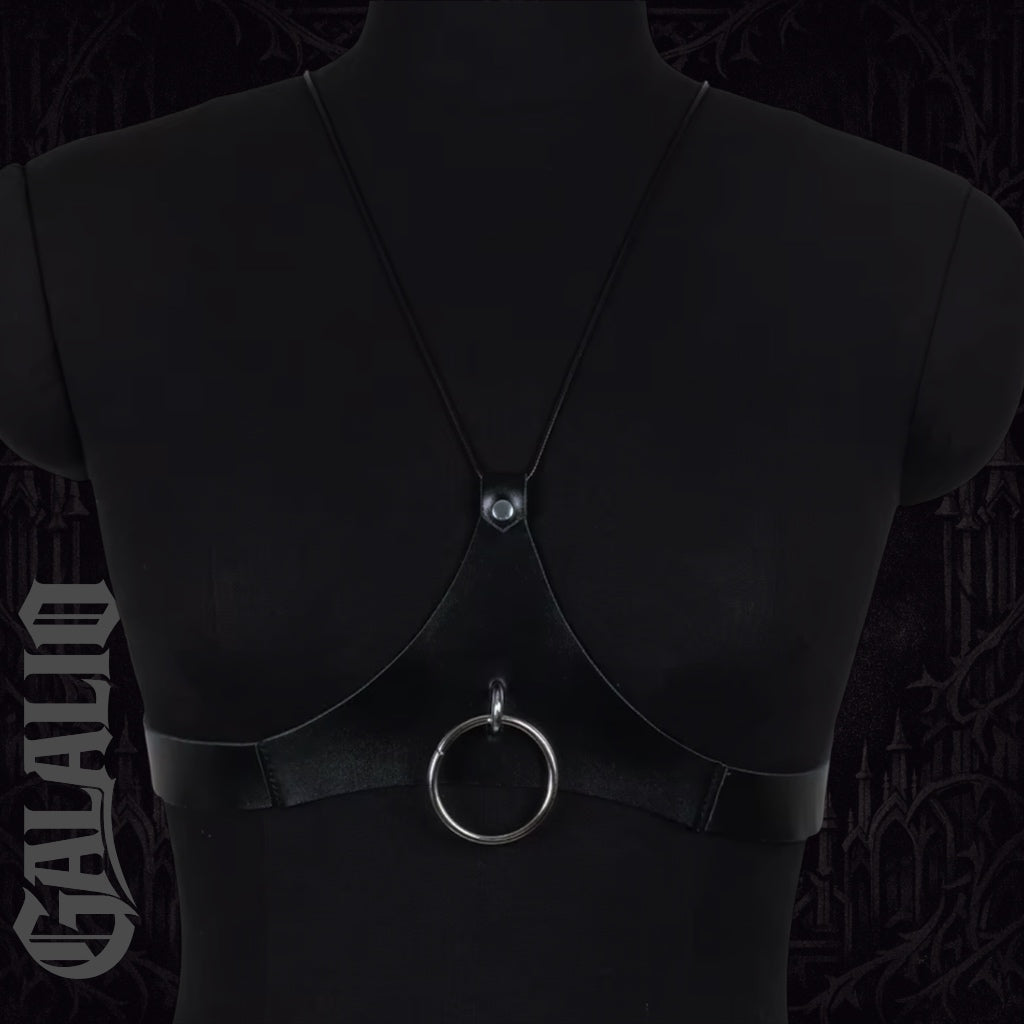 Women Punk Adjustable PU Halter Harness