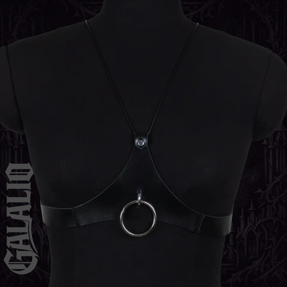 Women Punk Adjustable PU Halter Harness