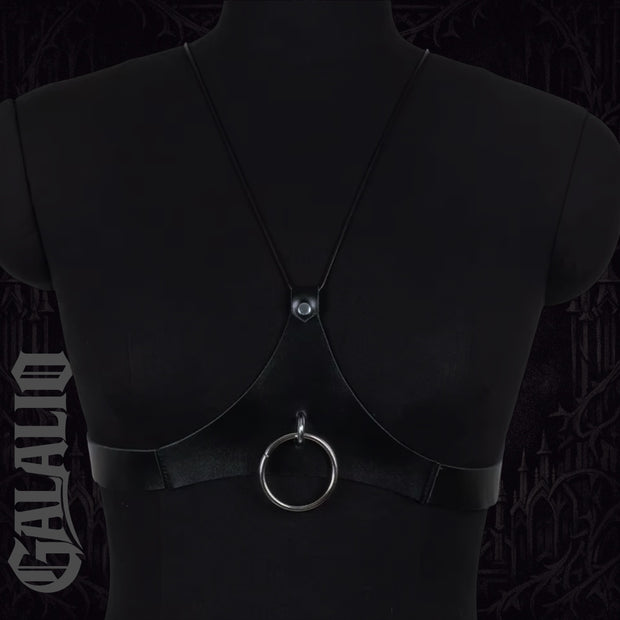 Women Punk Adjustable PU Halter Harness