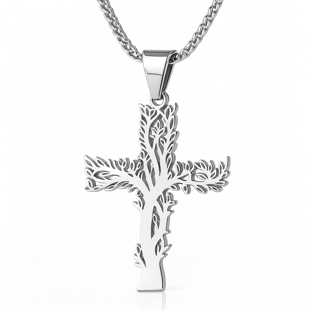 Unisex Stainless Steel Tree Of Life Pendant Necklace