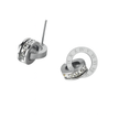 1Pair Stainless Steel Square Cubic Zirconia Earring