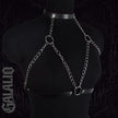 Women PU Leather Corset Single Layer Chain Suspender Harness