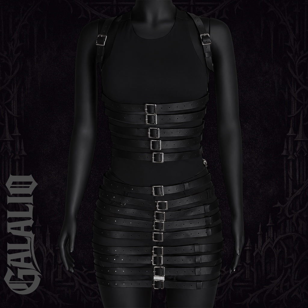 Punk Gothic Adjustable Multi Belt Chest And Waist Harness
