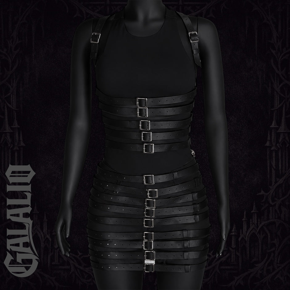 Punk Gothic Adjustable Multi Belt Chest And Waist Harness