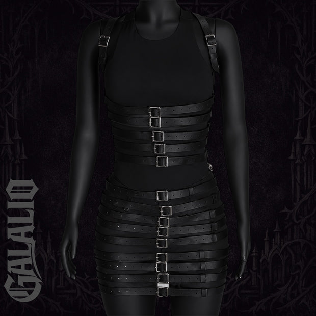 Punk Gothic Adjustable Multi Belt Chest And Waist Harness