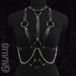 Women Gothic Punk PU Leather Multi Layer Chain Harness