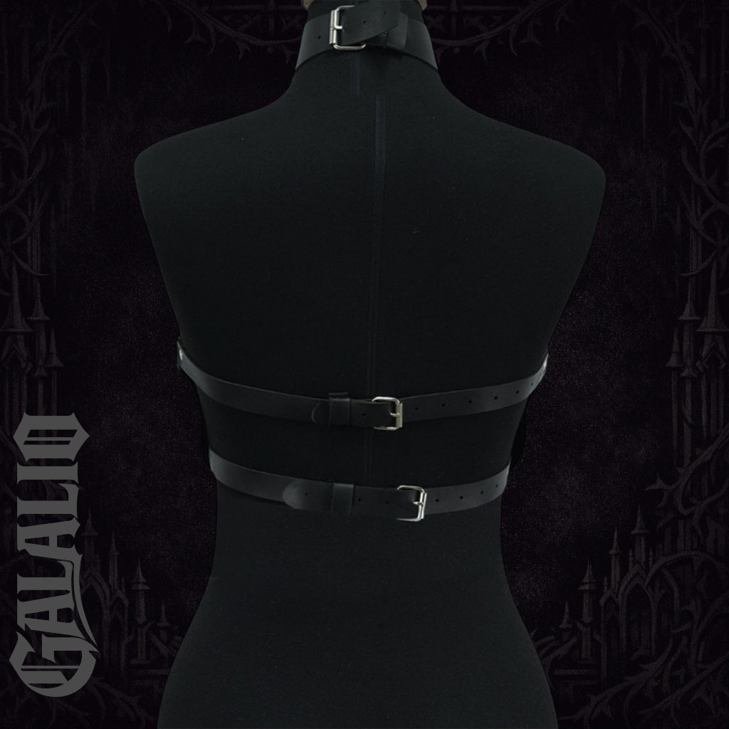 Black Pu Leather Women Chest Harness