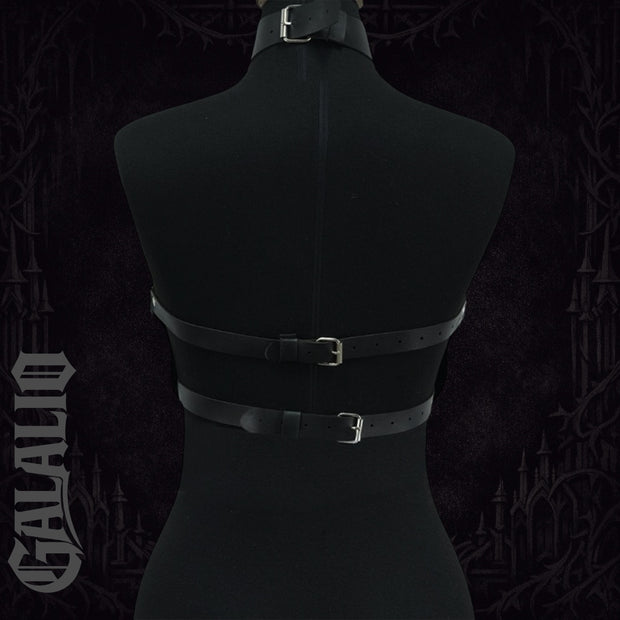 Black Pu Leather Women Chest Harness