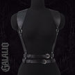 Women Black Gothic PU Leather Chest Harness