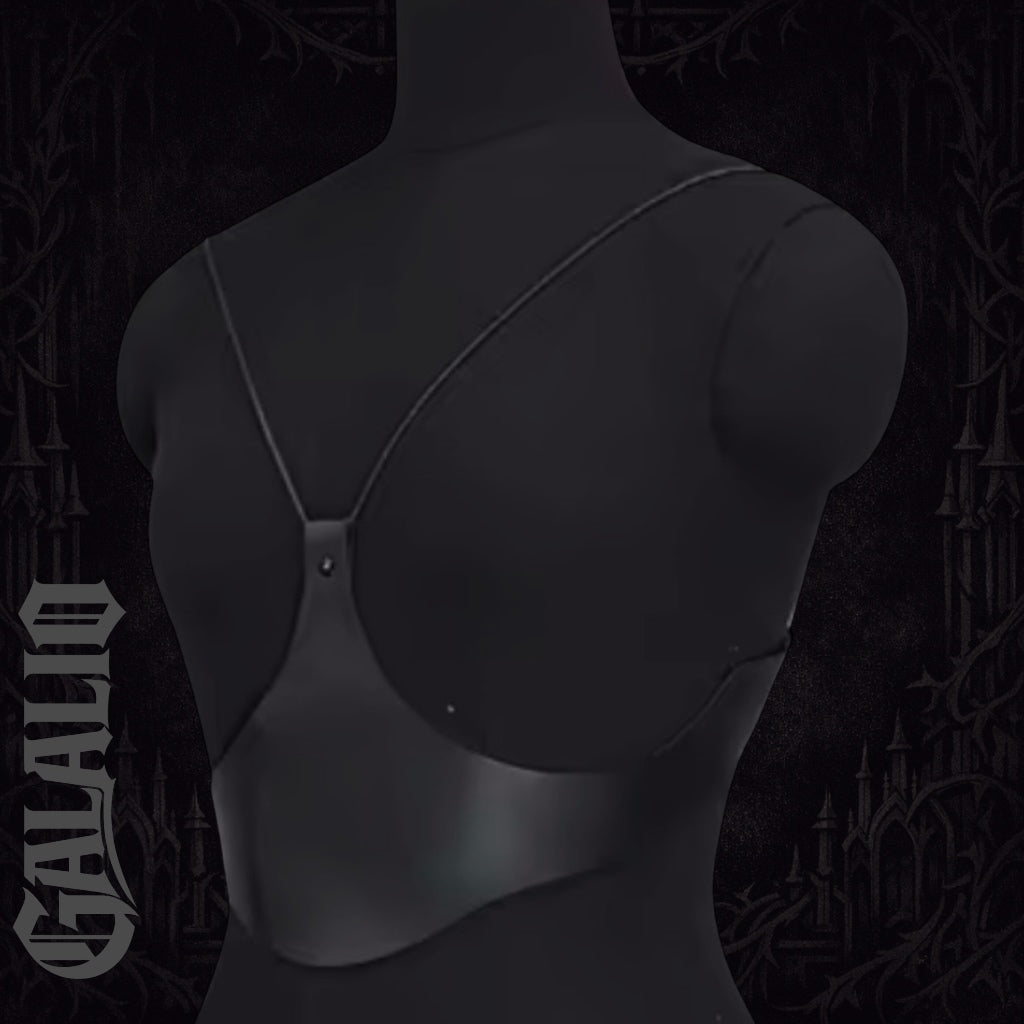 PU Leather Under Bust Corset Wide Harness