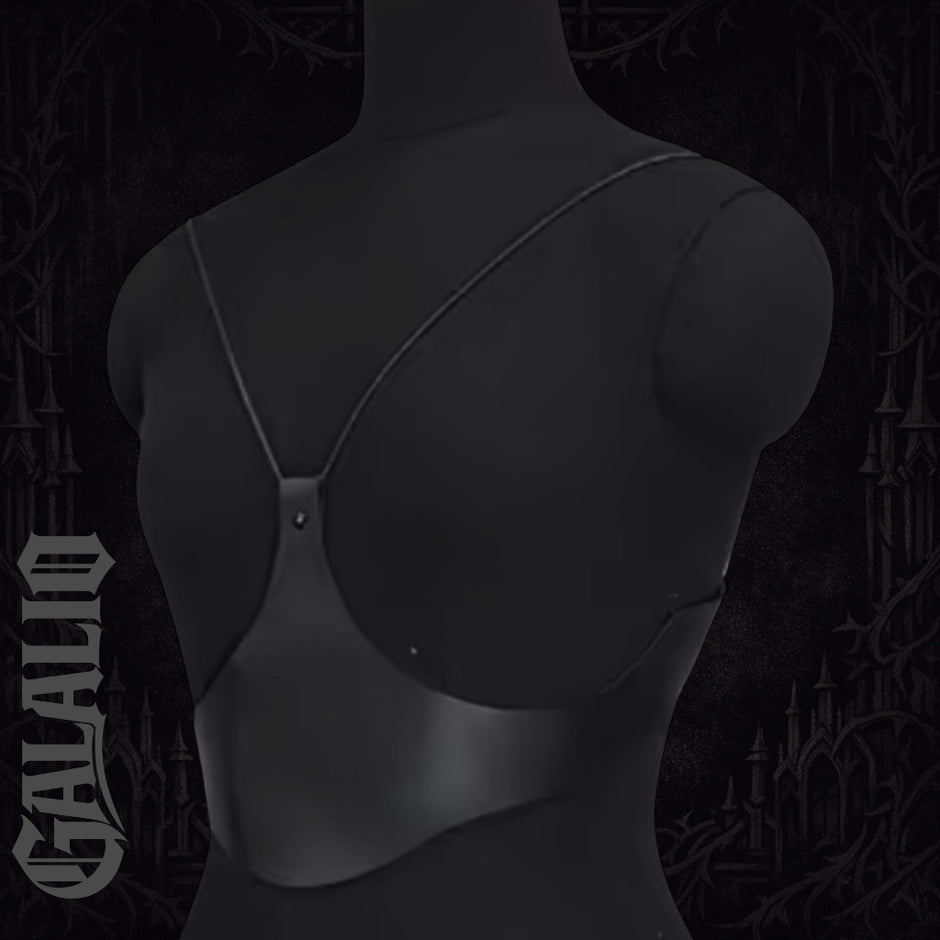 PU Leather Under Bust Corset Wide Harness