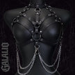 Chest Leather Harness With Chains Goth Body Chain