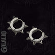 1Pair Men Stainless Steel Spiked Decor Hoop Earrings