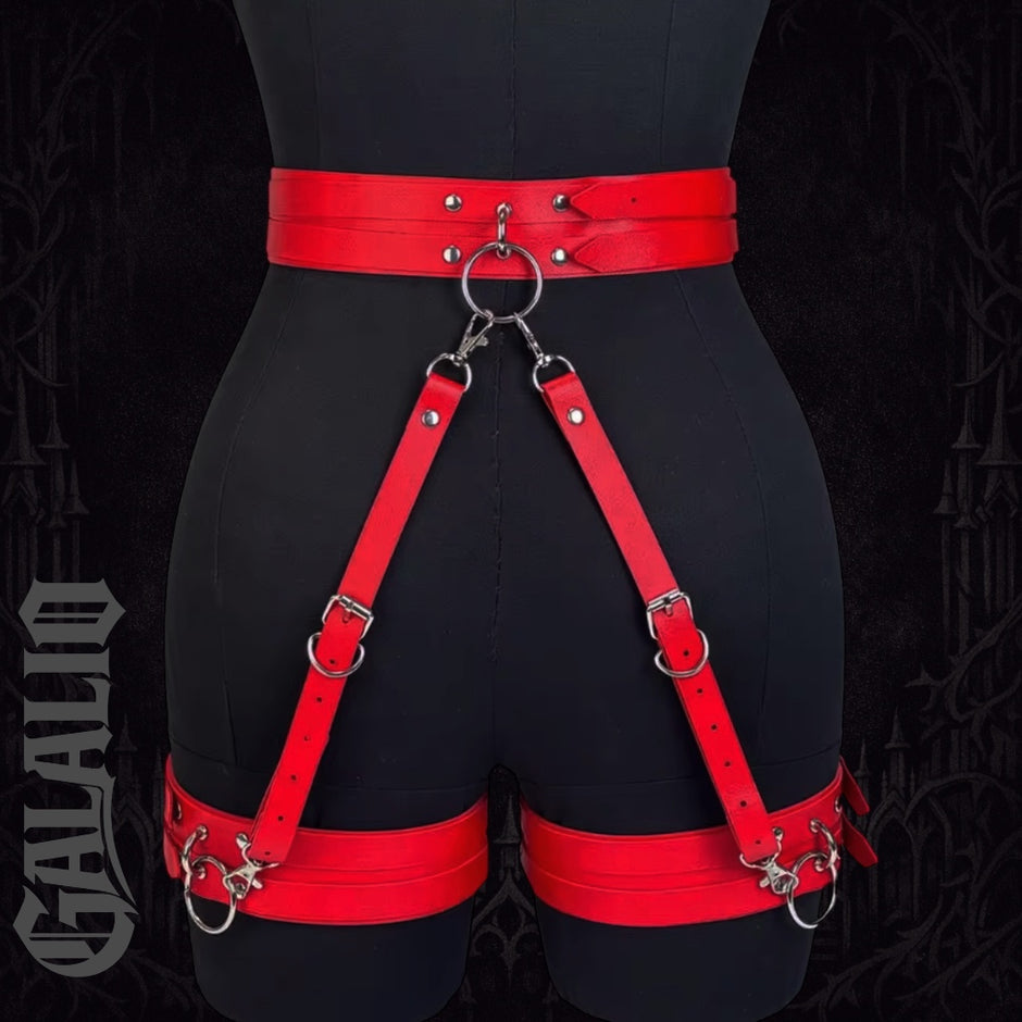 Women Fashion PU Leather Belt Cool Punk Rock Gothic Harness