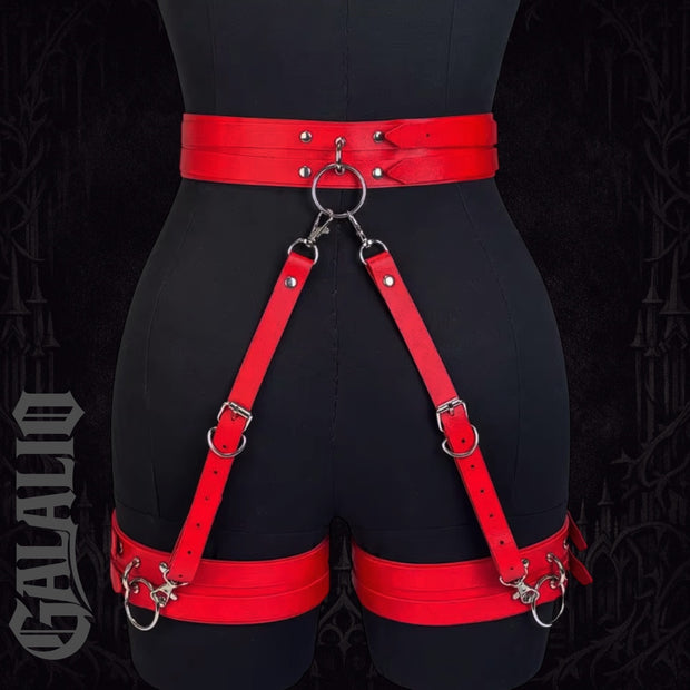 Women Fashion PU Leather Belt Cool Punk Rock Gothic Harness