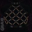 Women Gothic Body Lingerie Gold Garter Belt Harness
