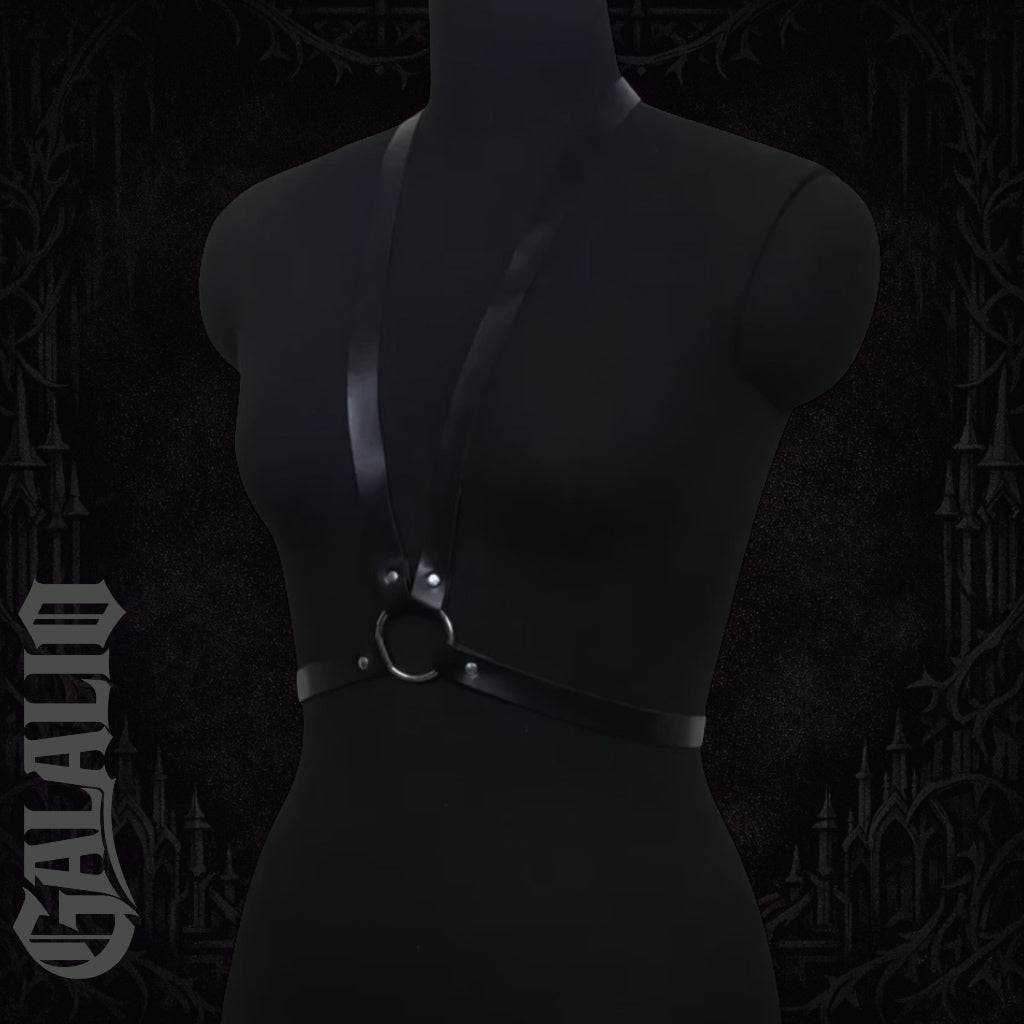 Women Stylish Faux Leather Choker Harness Belt
