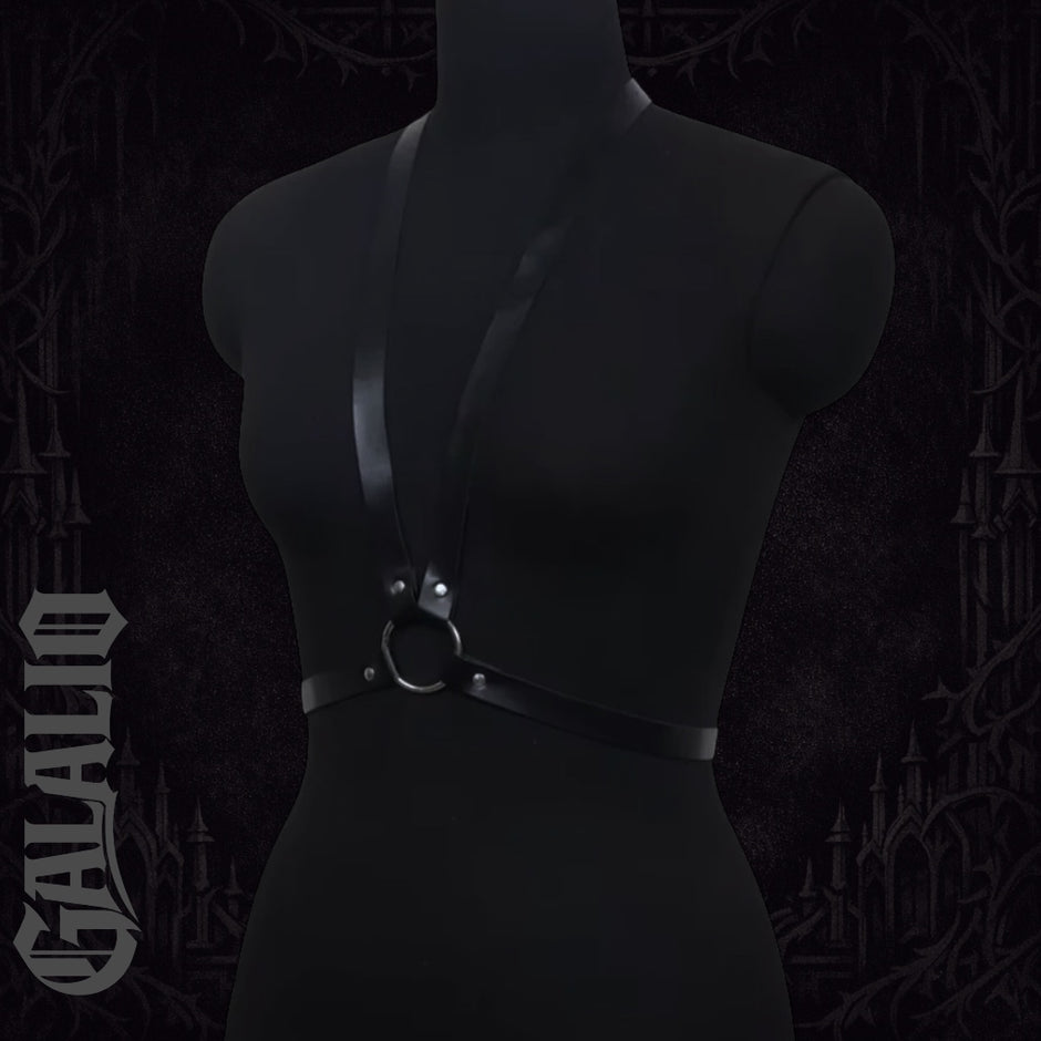 Women Stylish Faux Leather Choker Harness Belt