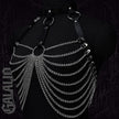 Women Trend Punk Belt Bondage Belt Street Style Silver Chain Suspenders