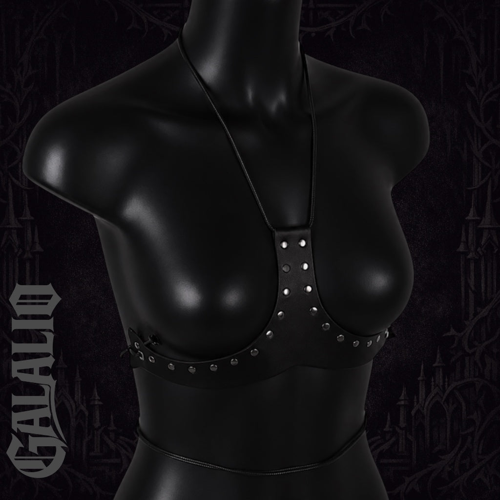 Women Gothic Style PU Halter Chest Harness