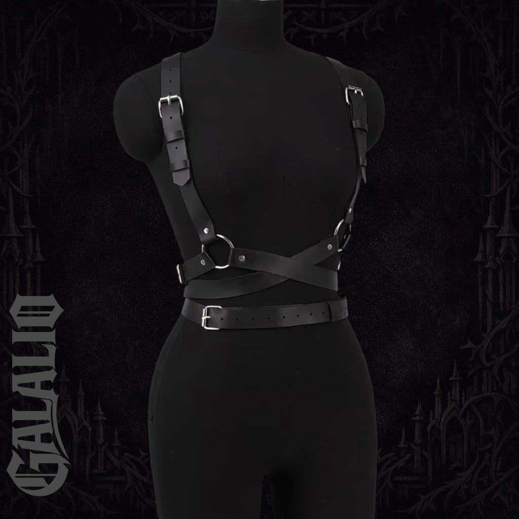 Women Gothic Punk Faux Leather Bondage Lingerie Belt Harness