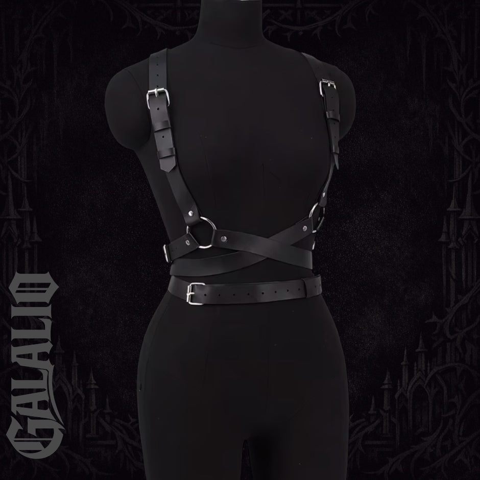 Women Gothic Punk Faux Leather Bondage Lingerie Belt Harness